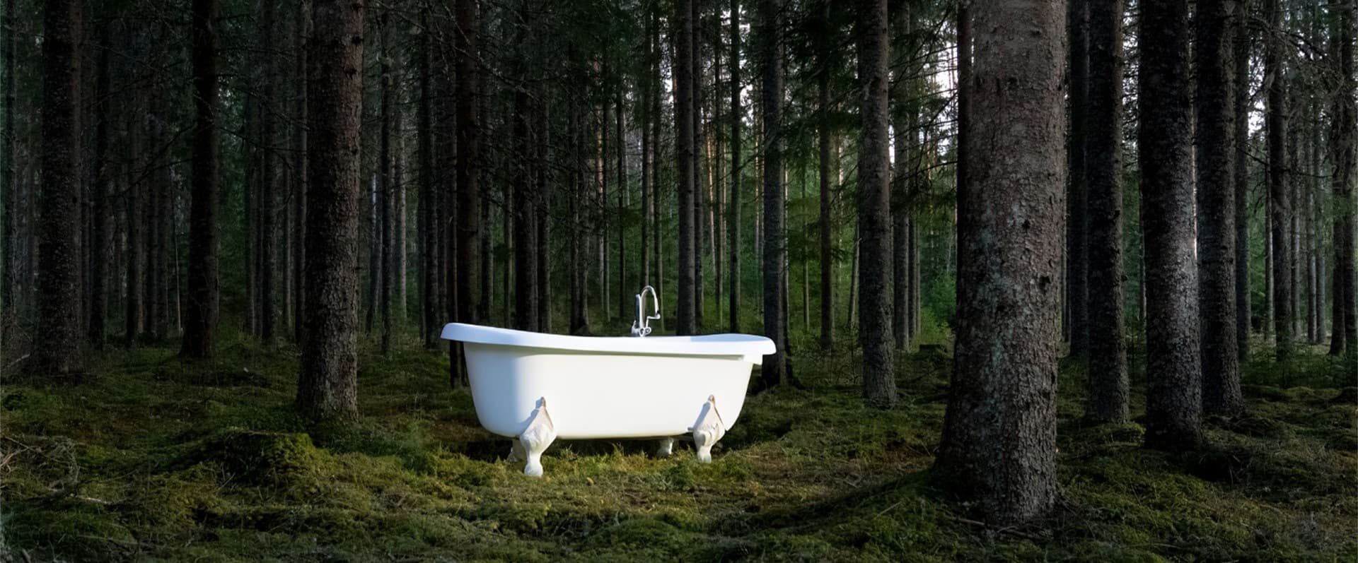 Badkar i skog